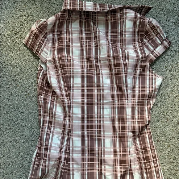 Brown and Pink Plaid Button-Down Shirt - Picture 3 of 4